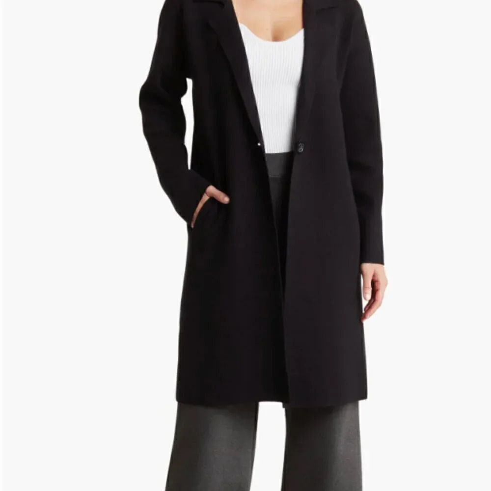 By Design Whitney Trench Coat Navy Coatigan Cardigan Blue M